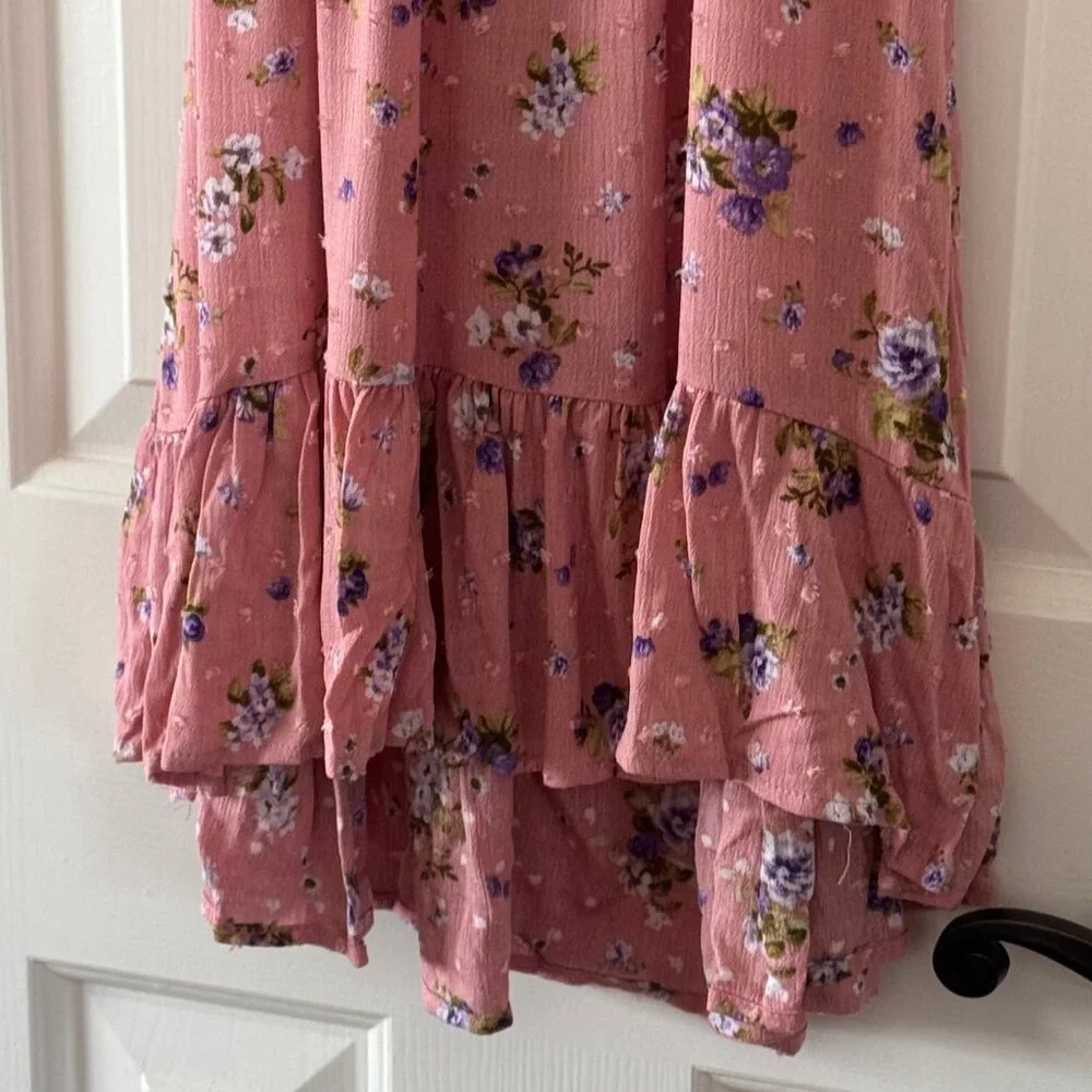 New Heart and Arrow Girls Pink Floral High Low Dress Size 6X
